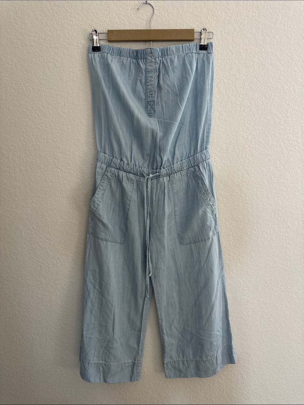Cloth & Stone Strapless Chambray Jumpsuit Size XS